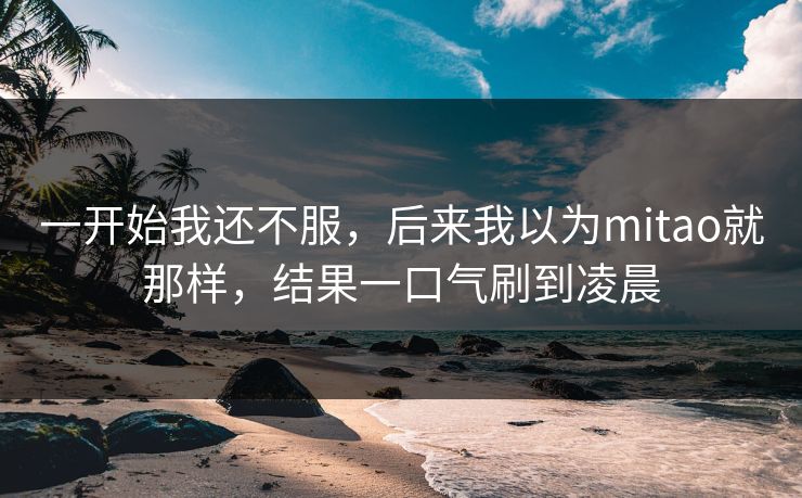 一开始我还不服，后来我以为mitao就那样，结果一口气刷到凌晨