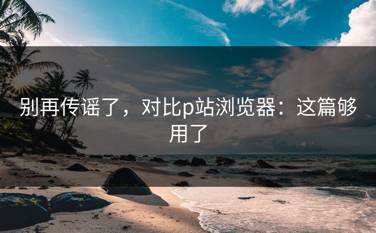 别再传谣了，对比p站浏览器：这篇够用了
