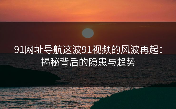 91网址导航这波91视频的风波再起：揭秘背后的隐患与趋势