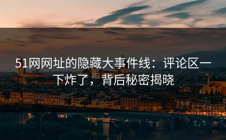 51网网址的隐藏大事件线：评论区一下炸了，背后秘密揭晓